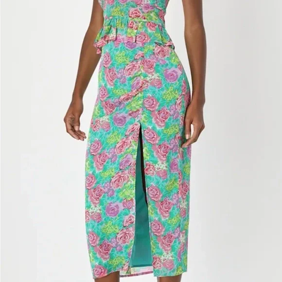 Lulu's NWT Boquet ,Girl, Hey Green Floral Two Piece size S and M *see below - Picture 6 of 6